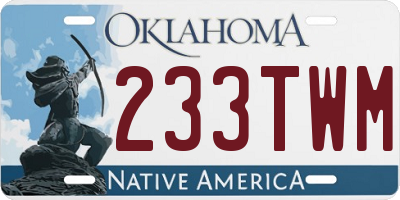 OK license plate 233TWM
