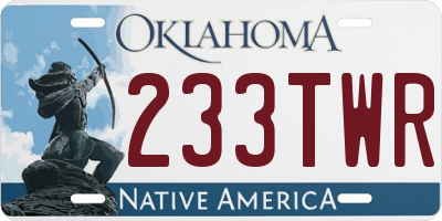 OK license plate 233TWR
