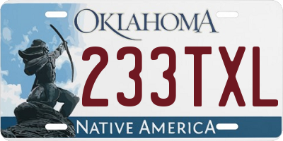 OK license plate 233TXL