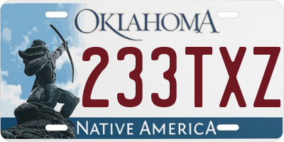 OK license plate 233TXZ