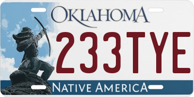 OK license plate 233TYE