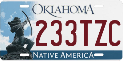 OK license plate 233TZC