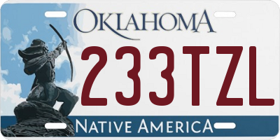 OK license plate 233TZL