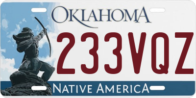 OK license plate 233VQZ