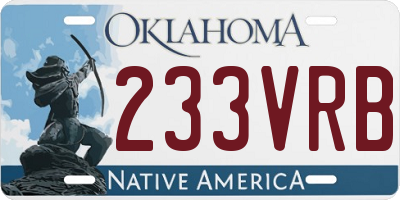 OK license plate 233VRB