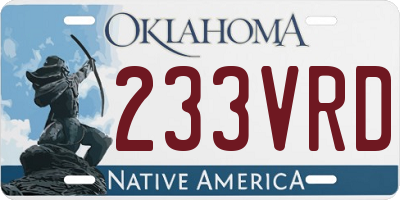 OK license plate 233VRD