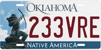 OK license plate 233VRE