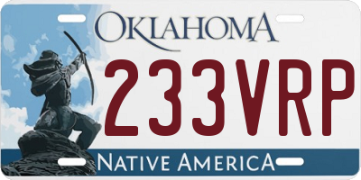 OK license plate 233VRP