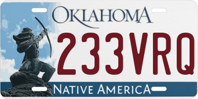OK license plate 233VRQ