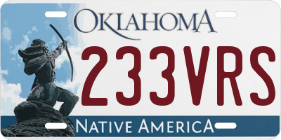 OK license plate 233VRS