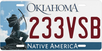 OK license plate 233VSB