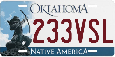 OK license plate 233VSL