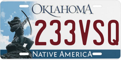 OK license plate 233VSQ