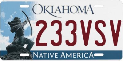 OK license plate 233VSV