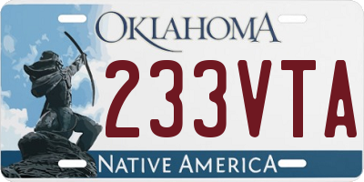 OK license plate 233VTA