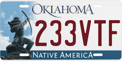 OK license plate 233VTF