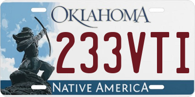 OK license plate 233VTI