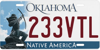 OK license plate 233VTL