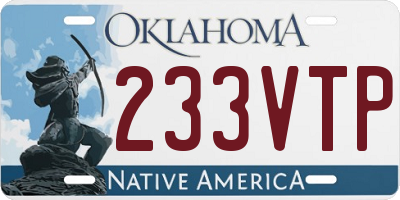 OK license plate 233VTP