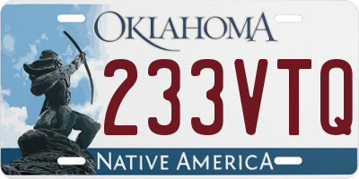 OK license plate 233VTQ