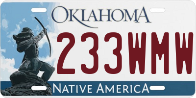 OK license plate 233WMW