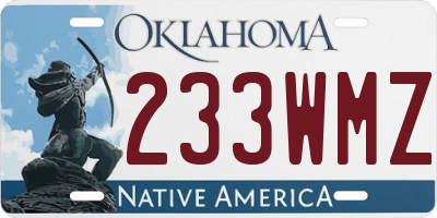OK license plate 233WMZ