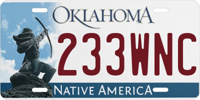 OK license plate 233WNC