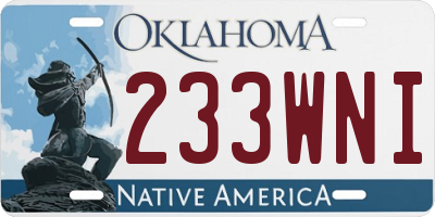 OK license plate 233WNI