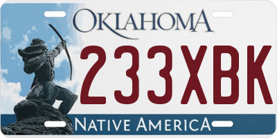 OK license plate 233XBK