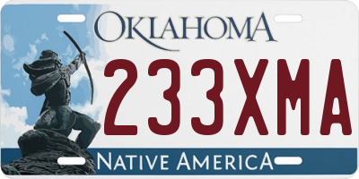 OK license plate 233XMA