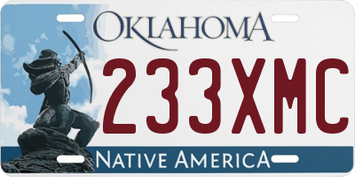 OK license plate 233XMC