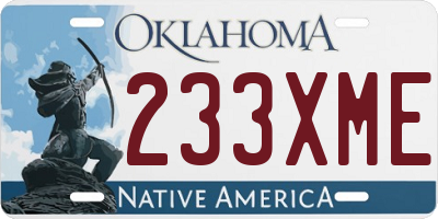OK license plate 233XME