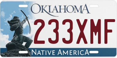 OK license plate 233XMF