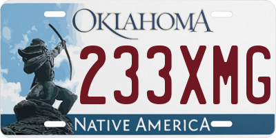OK license plate 233XMG