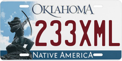 OK license plate 233XML