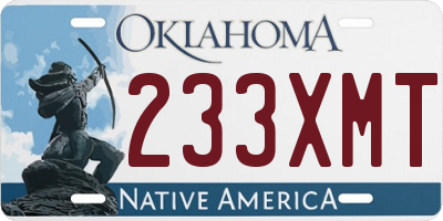 OK license plate 233XMT
