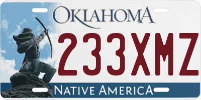 OK license plate 233XMZ