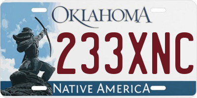 OK license plate 233XNC