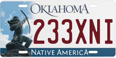 OK license plate 233XNI