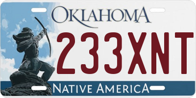OK license plate 233XNT