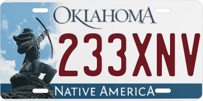 OK license plate 233XNV