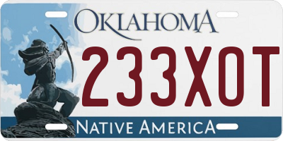 OK license plate 233XOT
