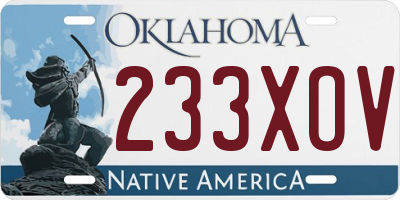 OK license plate 233XOV
