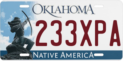 OK license plate 233XPA
