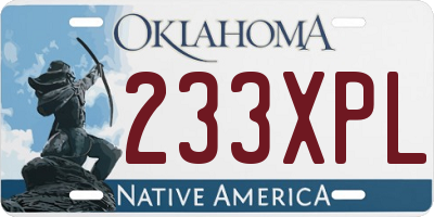 OK license plate 233XPL