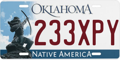 OK license plate 233XPY