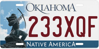 OK license plate 233XQF