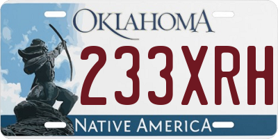 OK license plate 233XRH