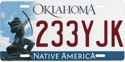 OK license plate 233YJK
