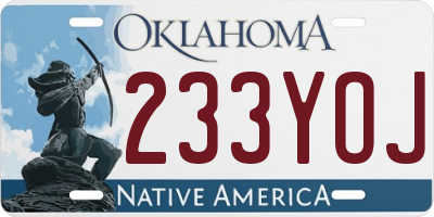 OK license plate 233YOJ